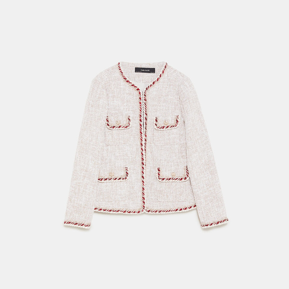 [SOLD]NWT Zara Size S Tweed Blazer Trims - Picture 5 of 8